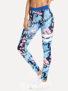 Tropical Geo Print Legging