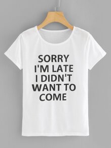 Slogan Print Tee