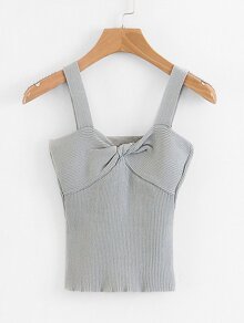 Twist Front Ribbed Top