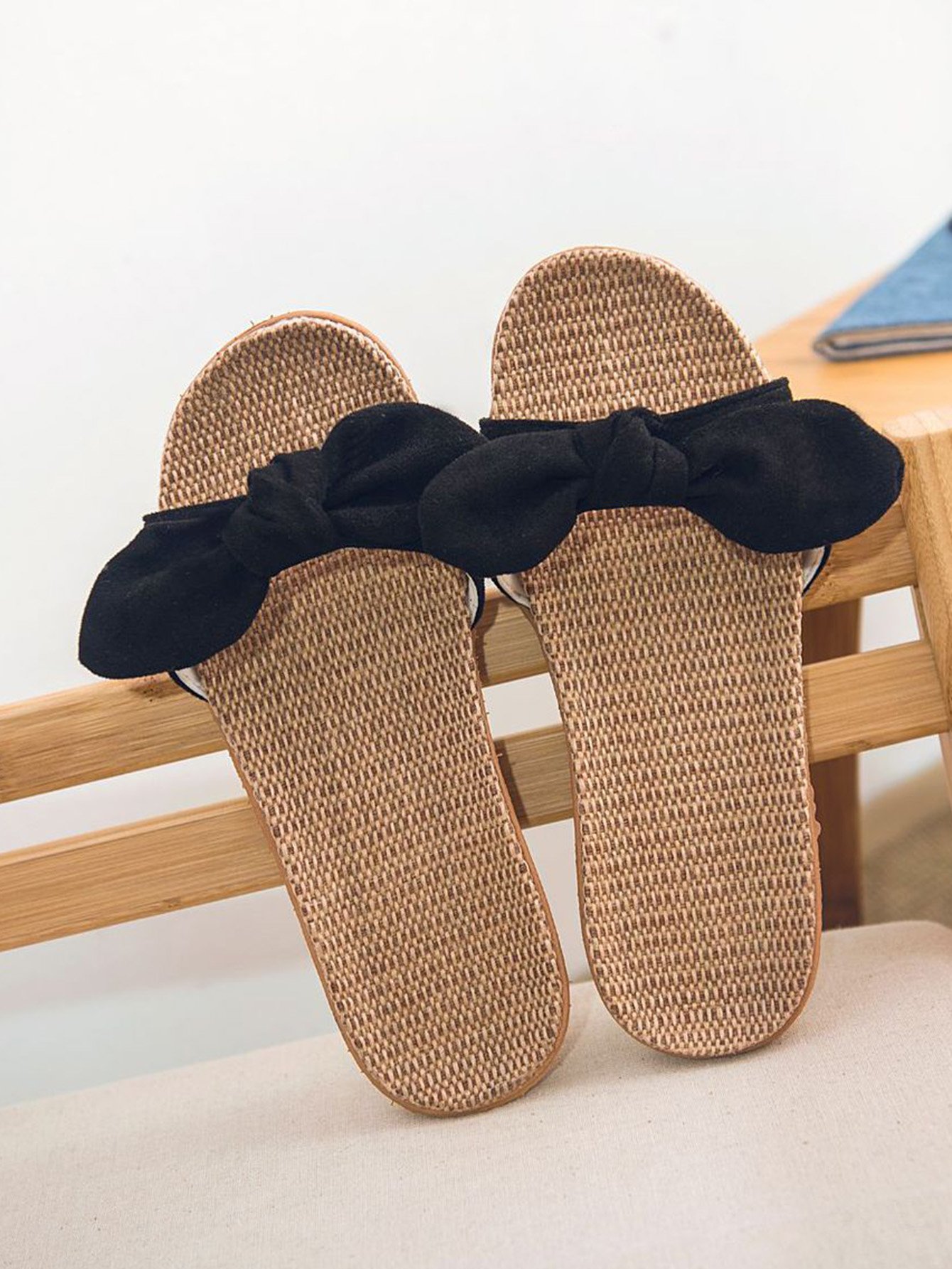 Открытый палец Чёрный Тапочки