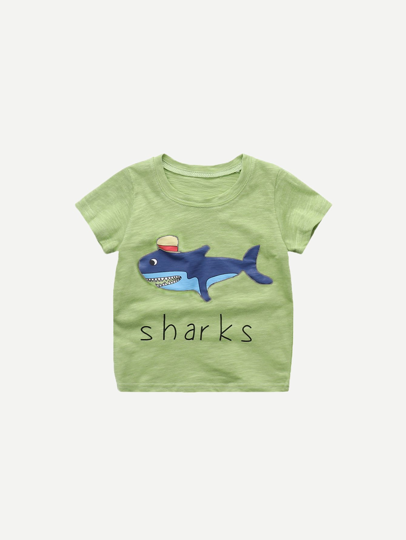 Базовая футболка акула с надписью для детей