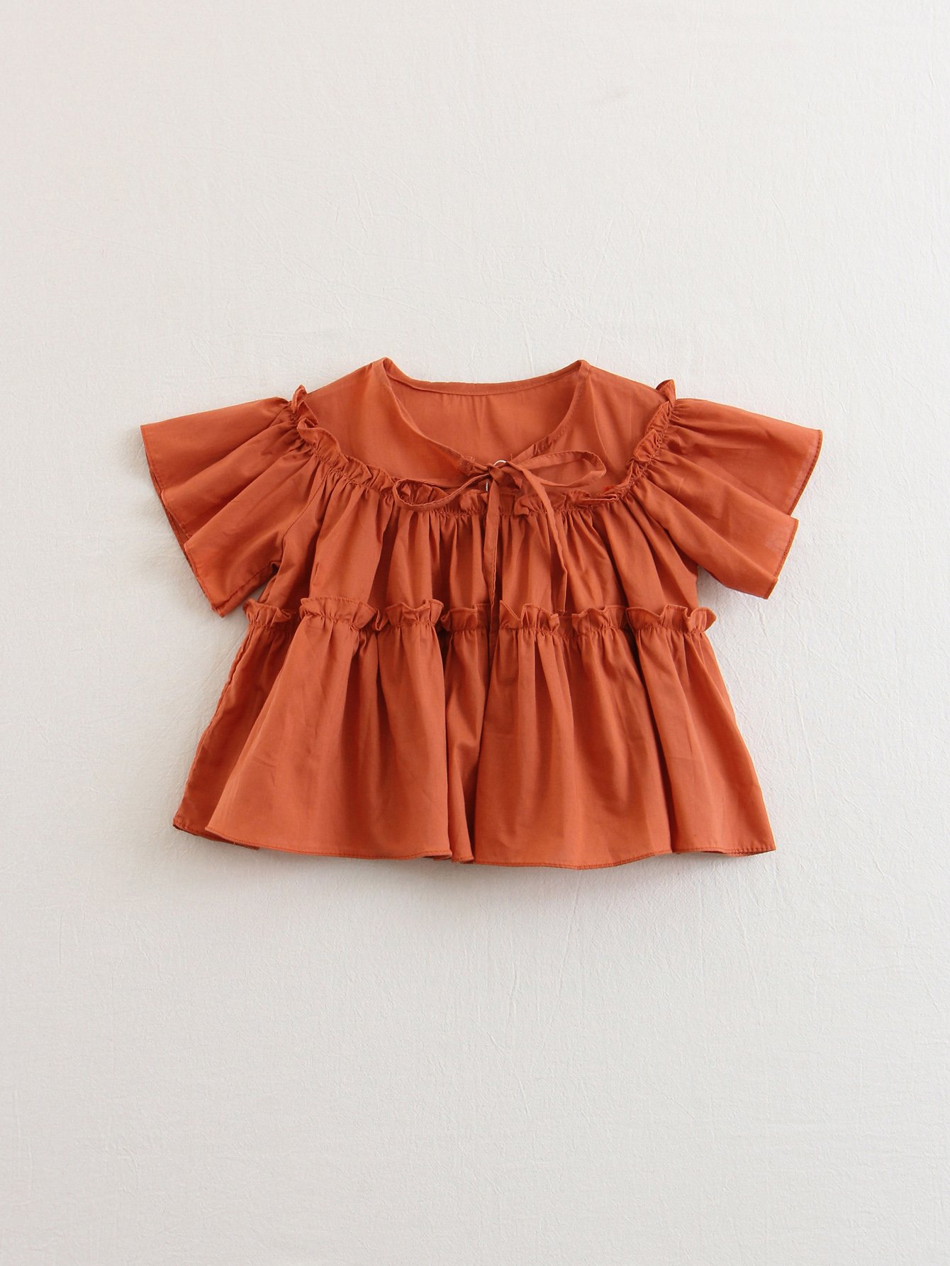 цены Kids Frill Ruffle Sleeve Blouse