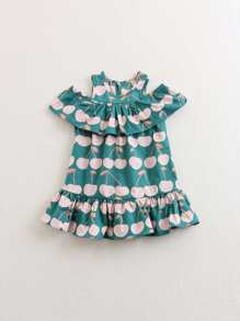 Kids Ruffle Print Dress