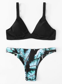 Tropical Print Bikini Set