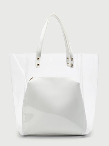Double Handle Clear Bag With Inner Clutch