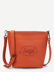 Slogan Detail Wing Crossbody Bag