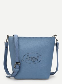 Slogan Detail Wing Crossbody Bag