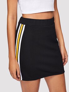 Striped Tape Side Skirt