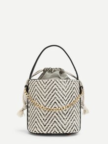 Zigzag Bucket Bag With Chain