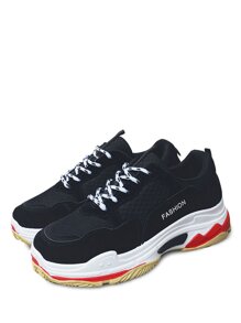 Mesh Panel Color Block Sneakers 