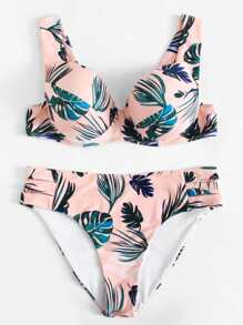 Tropical Print Bikini Set