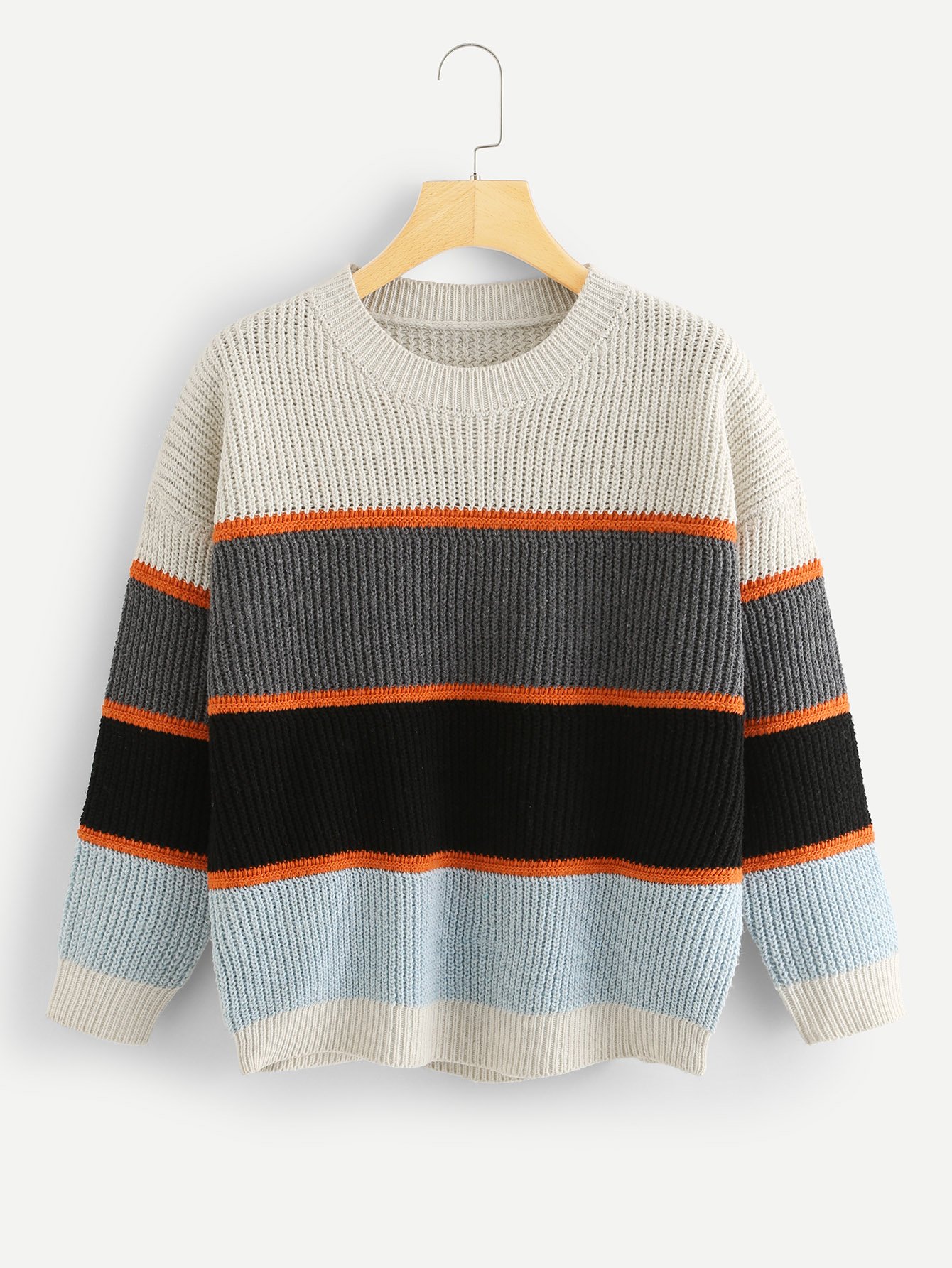 Свитер с полосками разноцветный