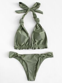 Knot Halter Bikini Set