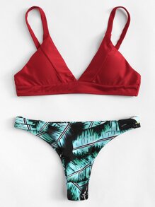 Tropical Print Bikini Set