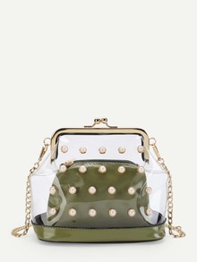 Faux Pearl Decorated Chain Bag