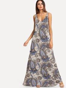 Paisley Print Maxi Tank Dress