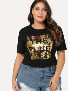 Sequin Embroidered Tee