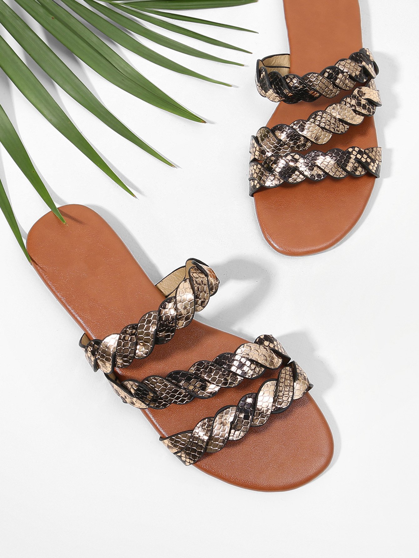 Сандали PU заплетённые