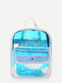Pocket Front Iridescent Backpack