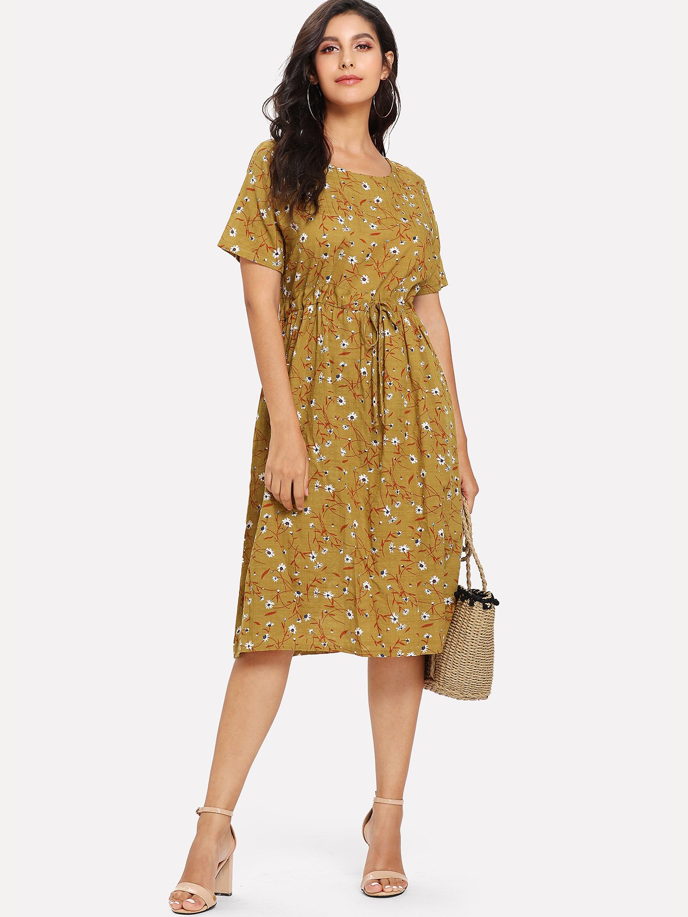 Платье с принтом цветы