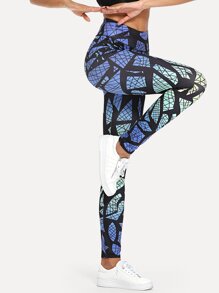 Wide Waistband 3D Print Leggings