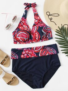 Flower Print Bikini Set