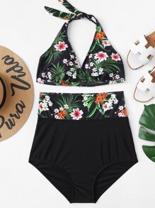 Flower Print Bikini Set