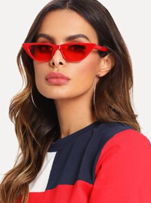 Cat Eye Mirror Lens Sunglasses