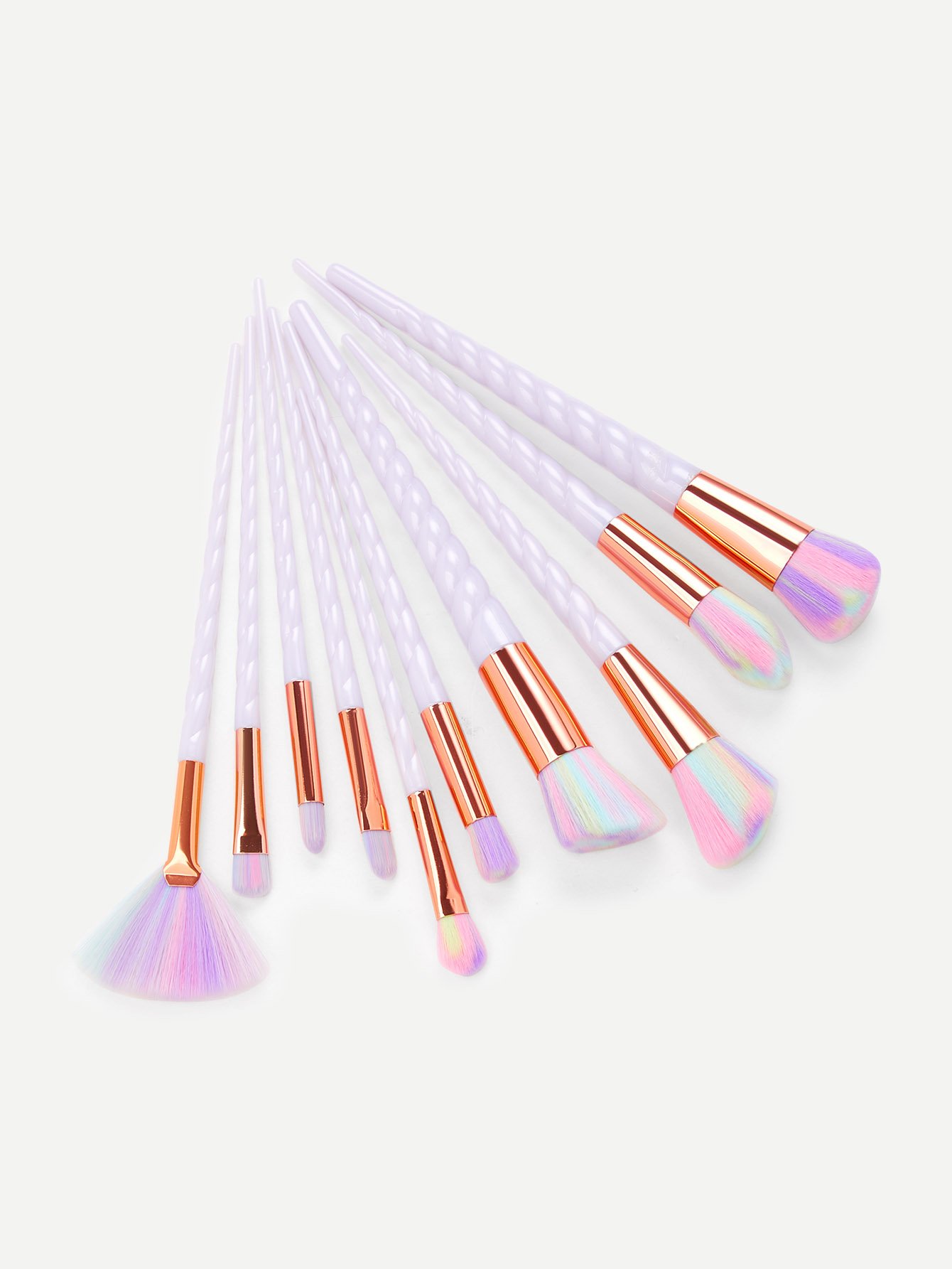 Screw Handle Soft Bristle Makeup Brush Set 10Pcs