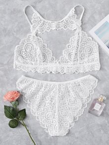 Cut Out Lace Lingerie Set