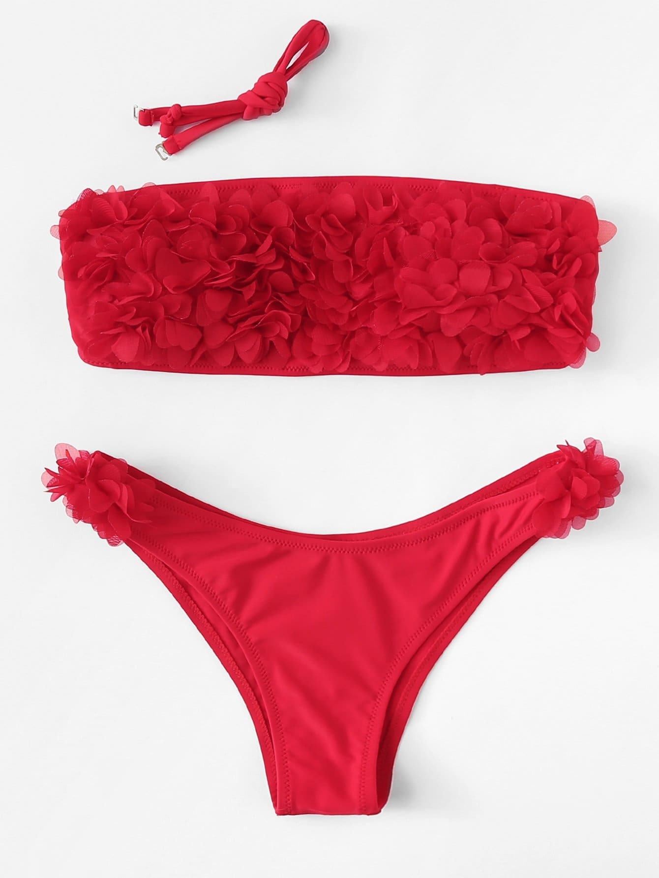Комплект бикини с аппликацией цветы