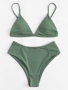 Triangle Plain Bikini Set