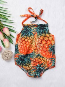Baby Girl Pineapple Print Swimsuit