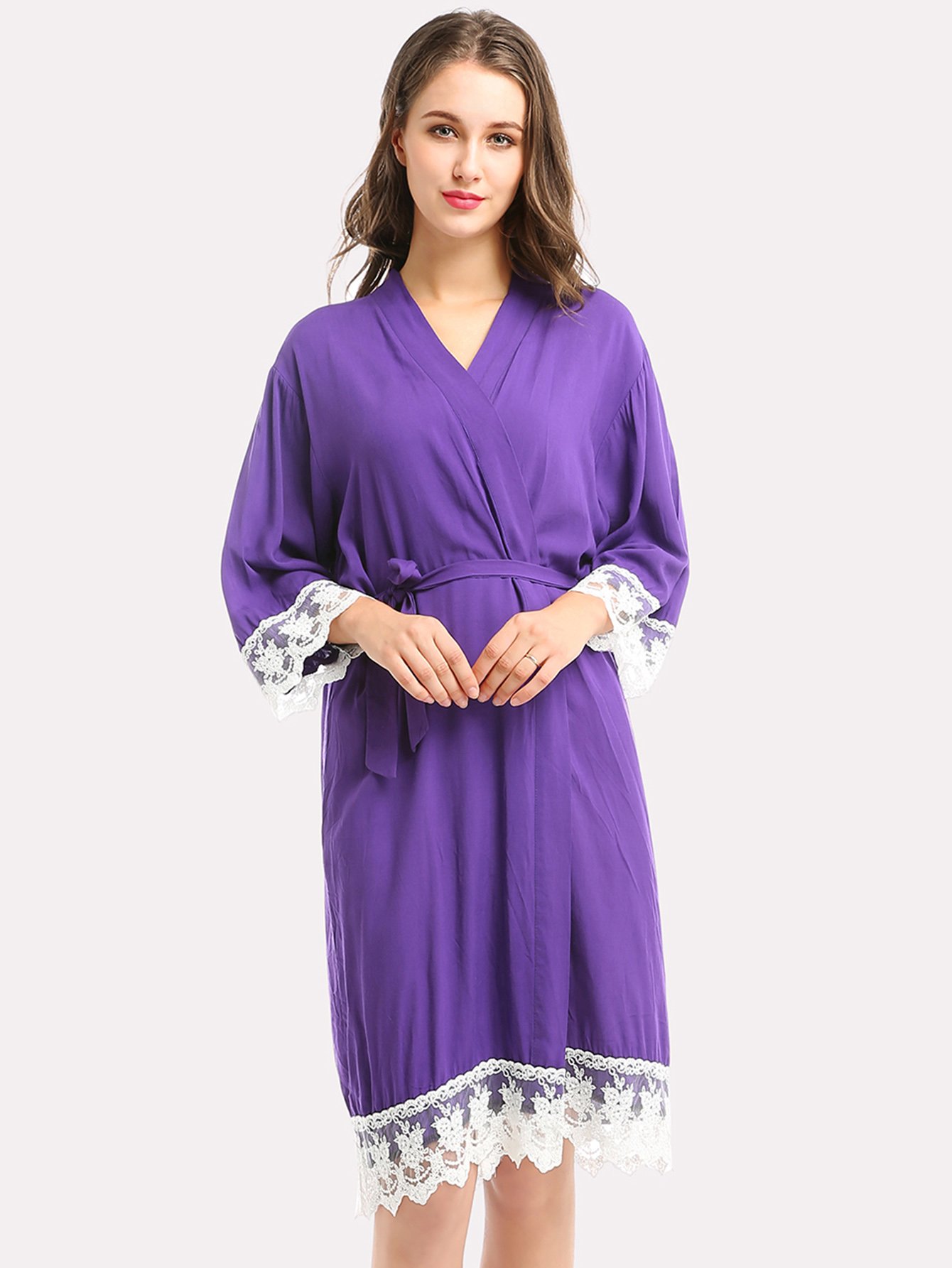 Халат с кружевами на веревочке