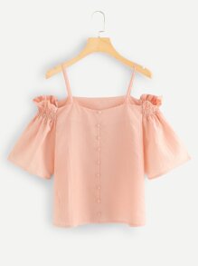 Off The Shoulder Shirred Detail Top