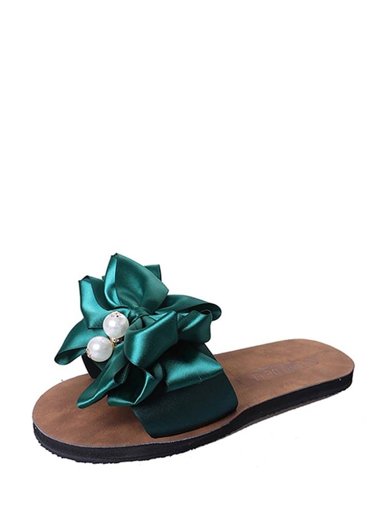 Открытый палец Чёрный Тапочки