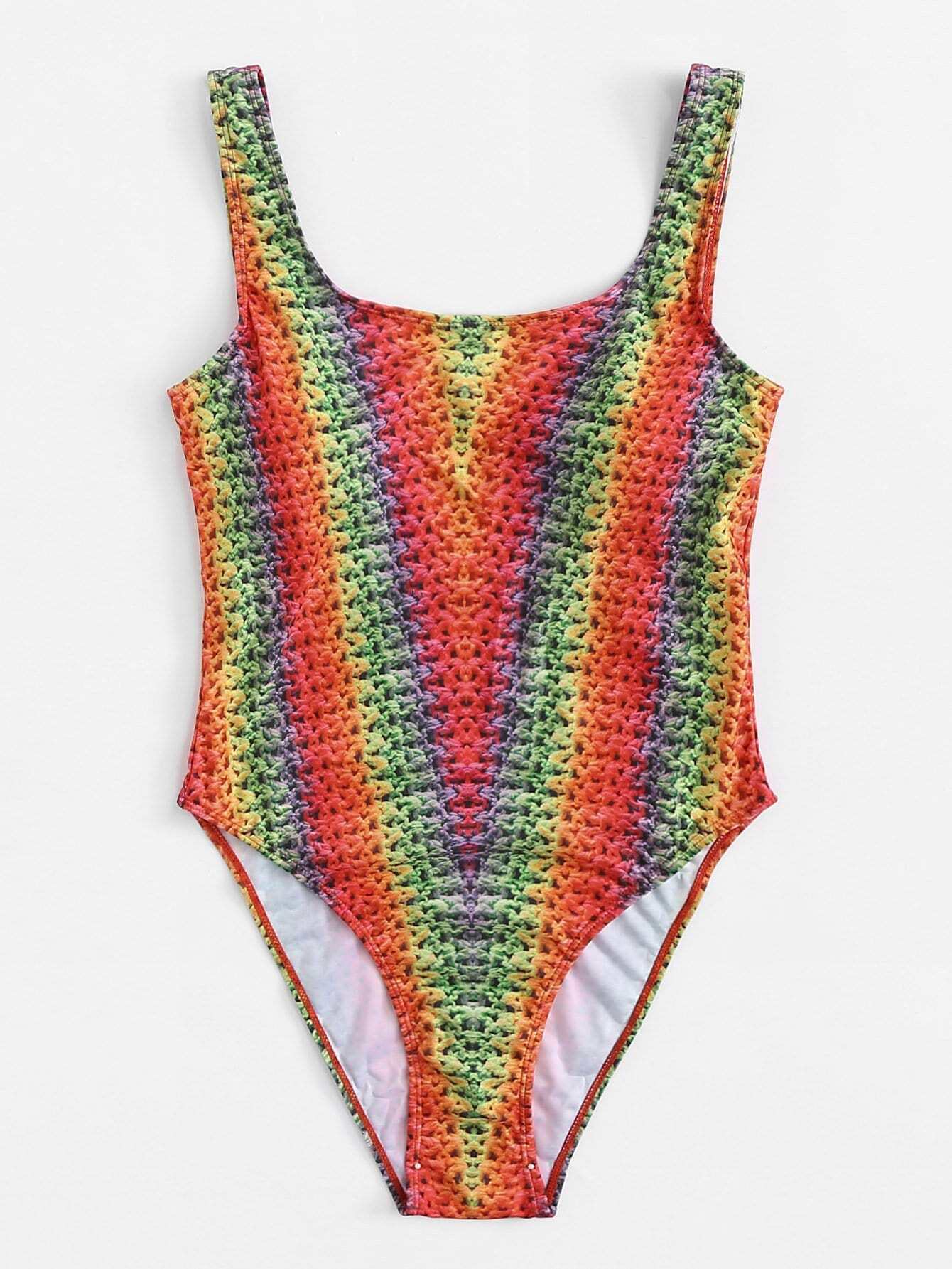 Купальник разные цветы шеврон