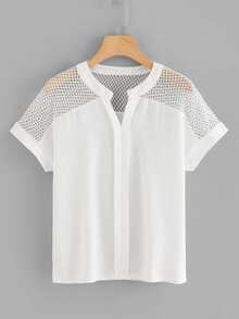 Hollow Out Sheer Top