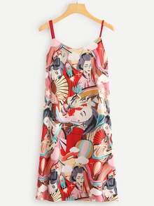 Figure Print Cami Dress
