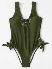 Lace Up Swimsuit