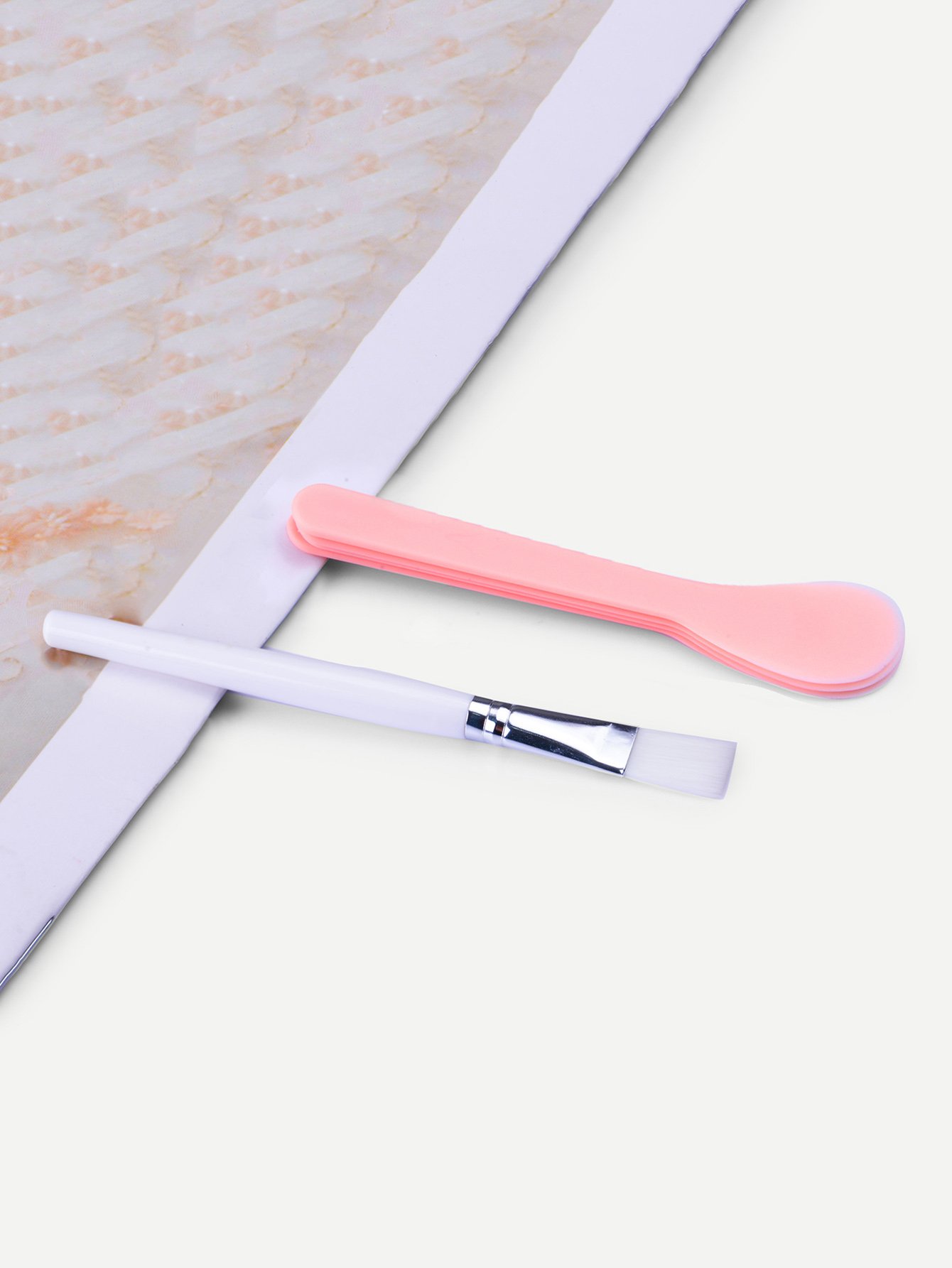 Facial Mask Spatula 4pcs & Brush 1pc Random Color nylon facial mask brush