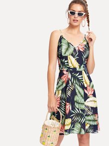 Tropical Geo Print Cami Dress