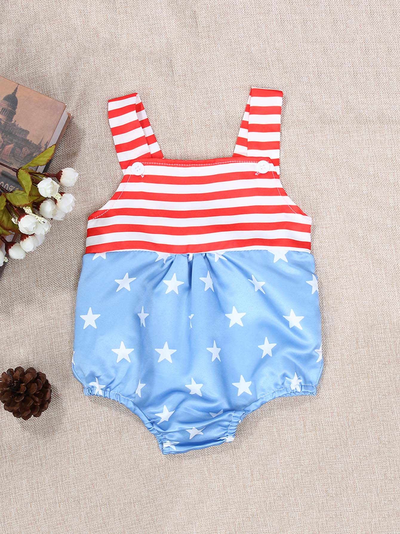 Ромпер с принтом звезды и полоски для детей