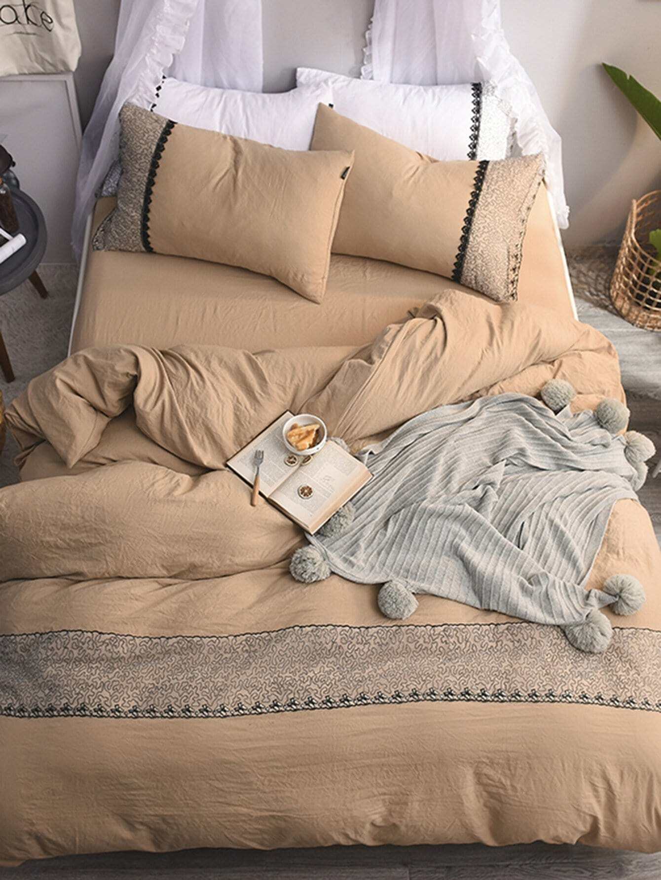 Комплект для кровати с принтом цветы