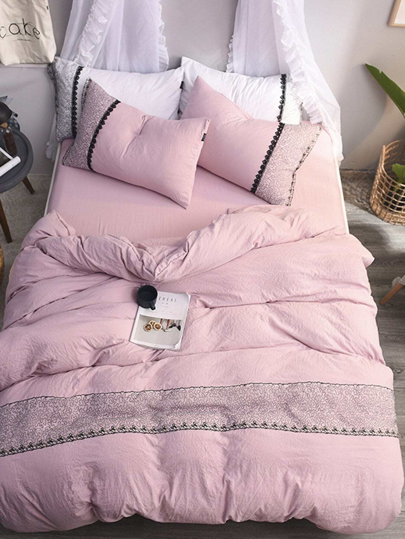 Комплект для кровати с принтом цветы