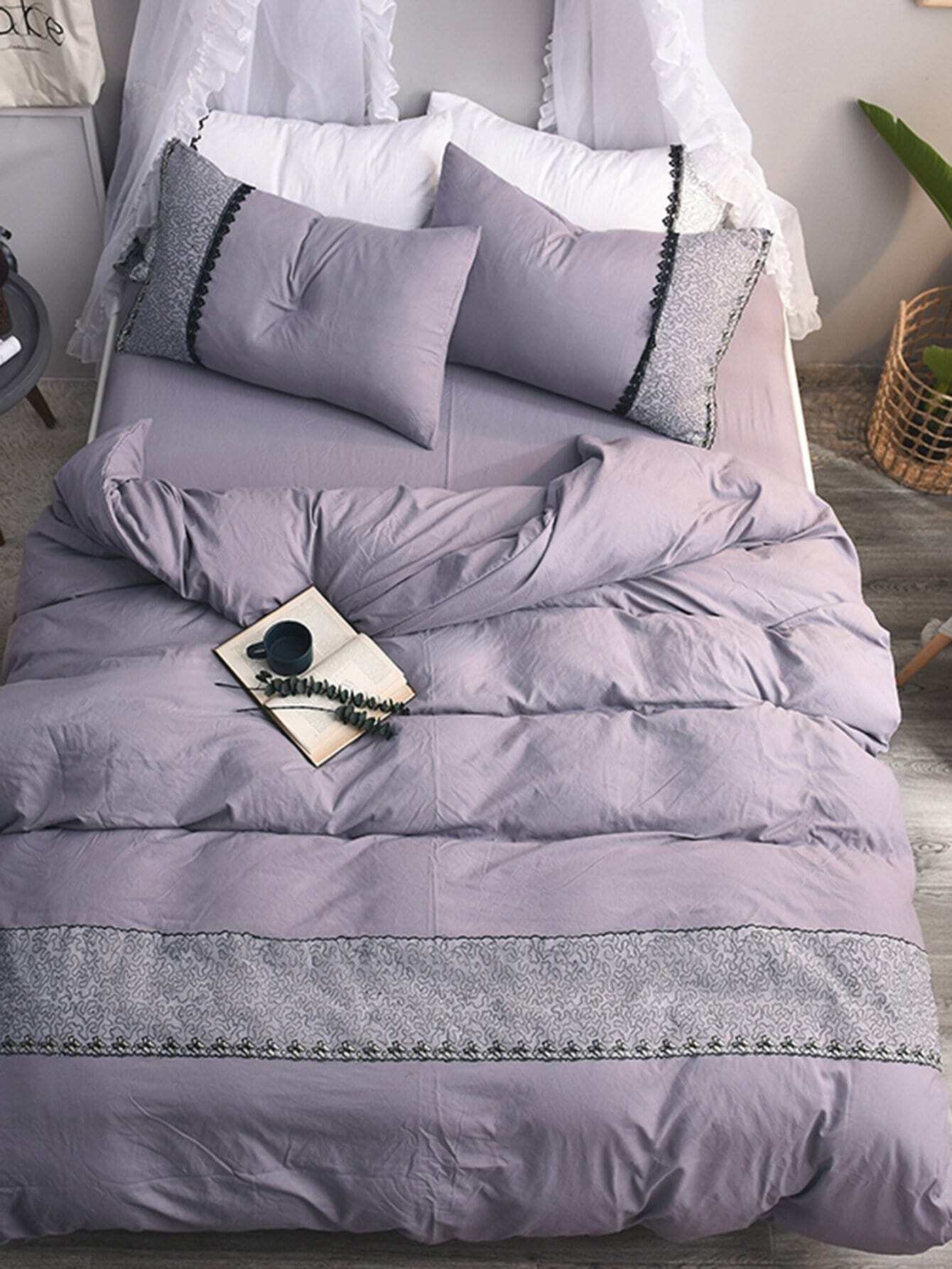 Комплект для кровати с принтом цветы