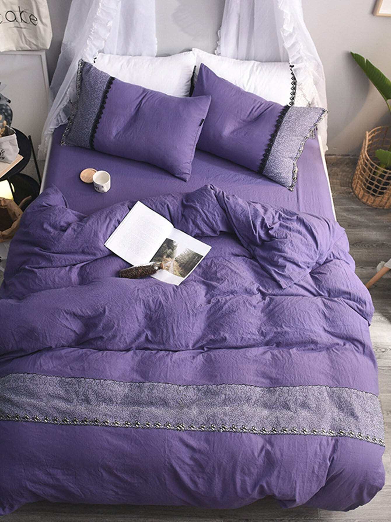 Комплект для кровати с принтом цветы