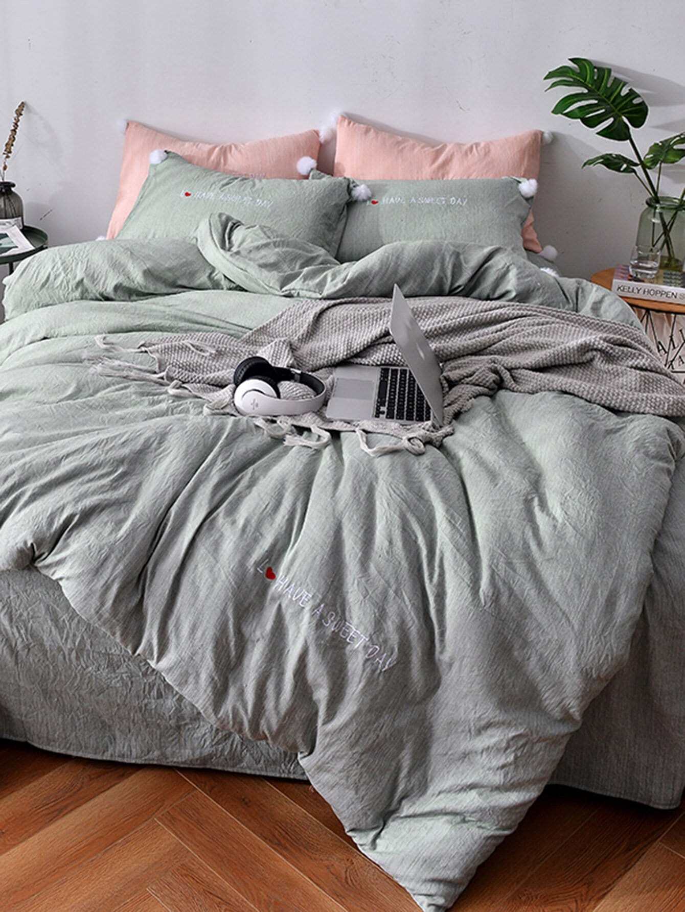 Комплект для кровати с принтом цветы