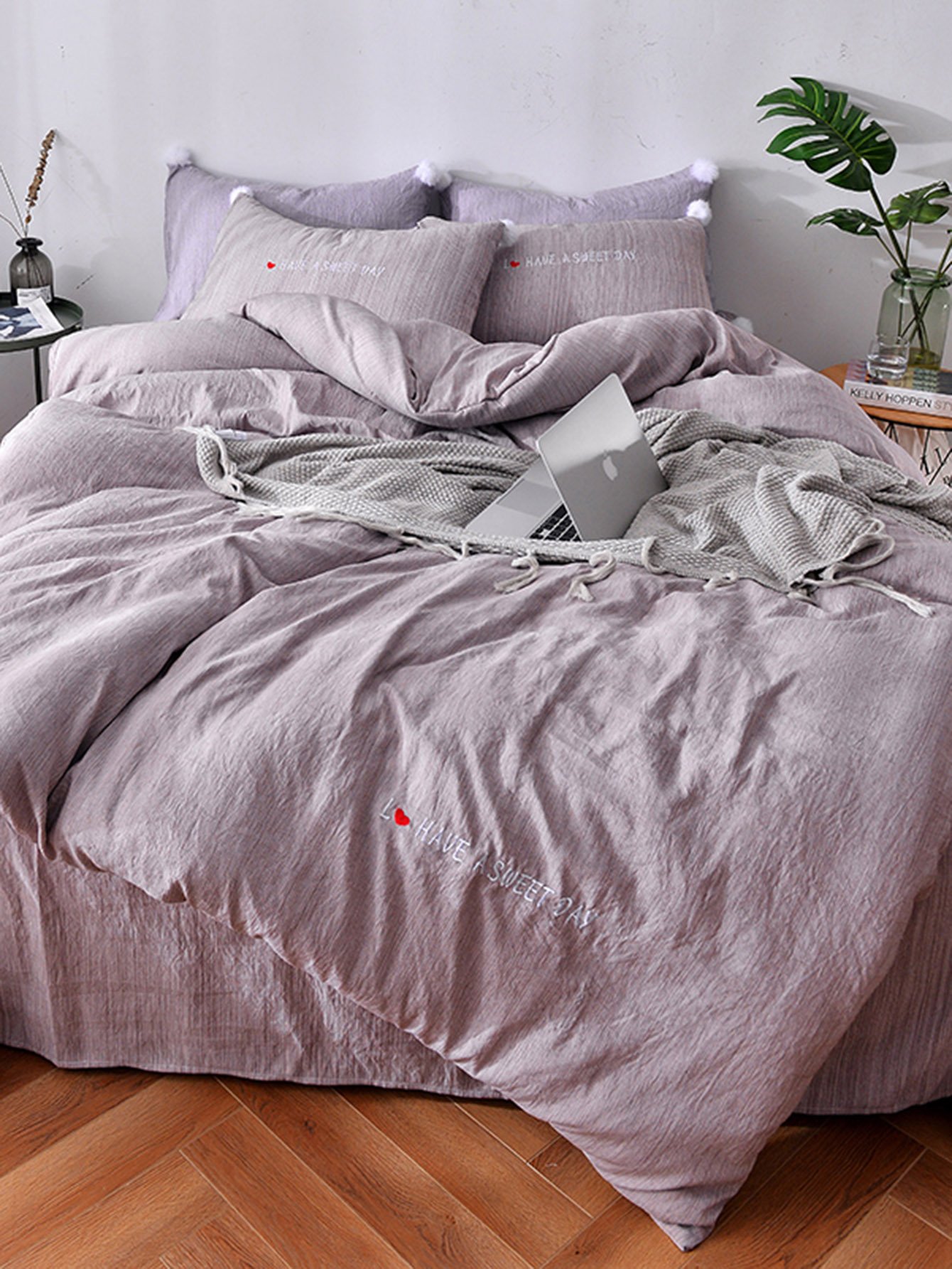 Комплект для кровати с принтом цветы