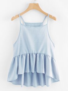 Ruffle Hem Pleated Cami Top